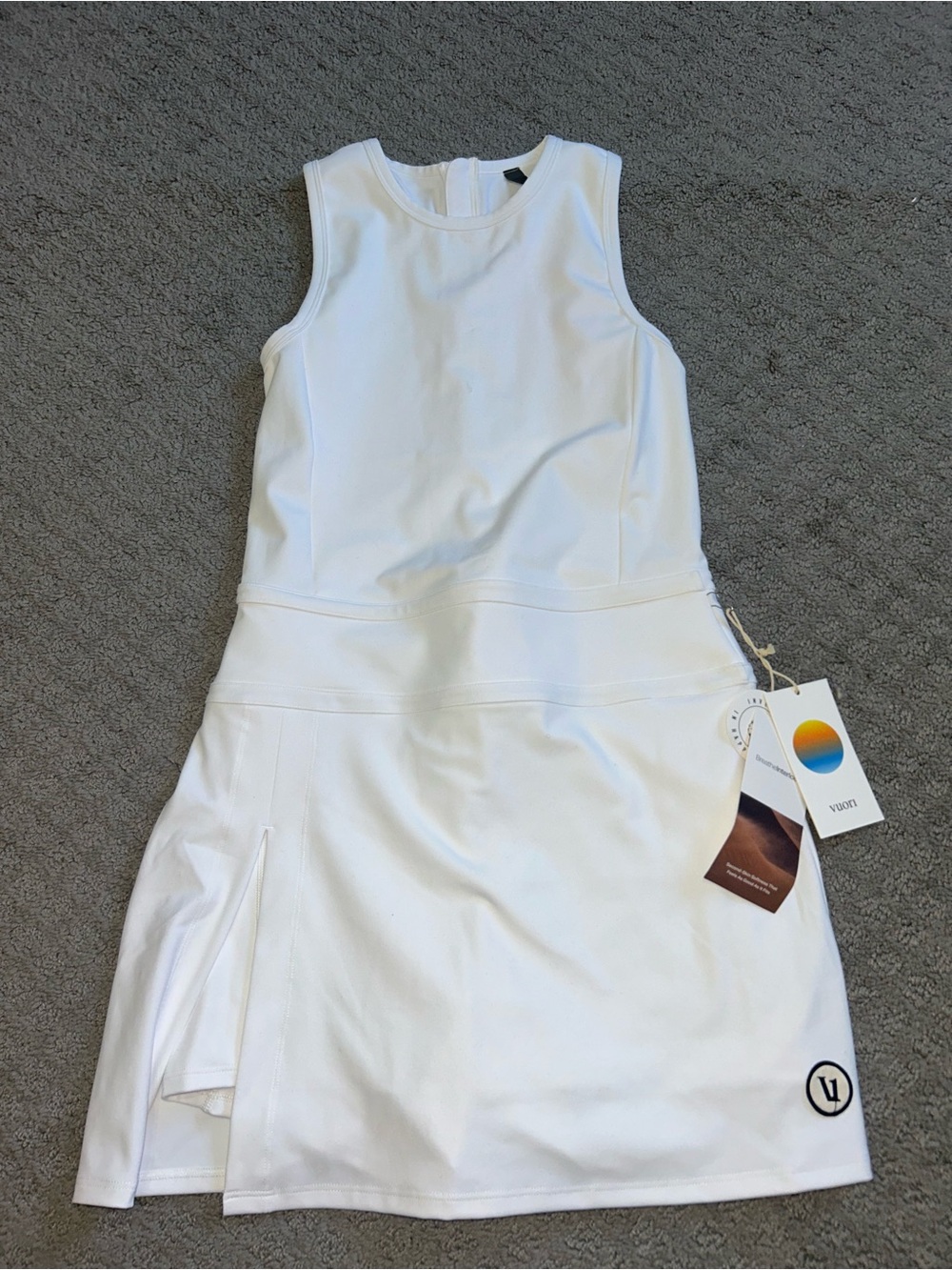Vuori White Sleeveless Athletic Tennis Dress